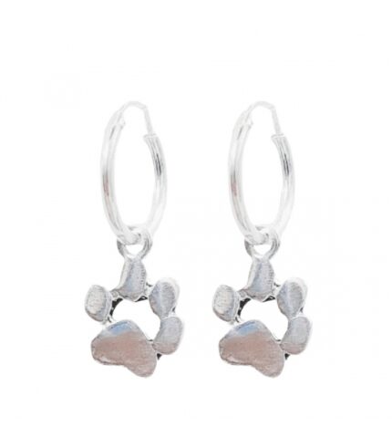 Aro Plata con Huella de Perro